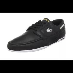 Lacoste Dreyfus AP Men's Sport Casual Leather Boat SHOES Black/White size 10